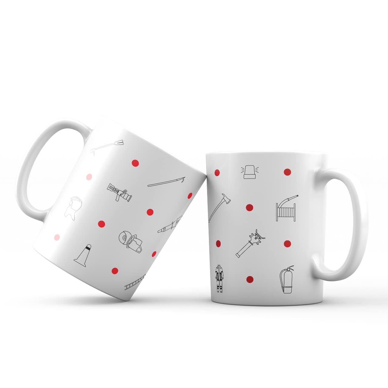 Kubek z grafikami atrybutów strażaka