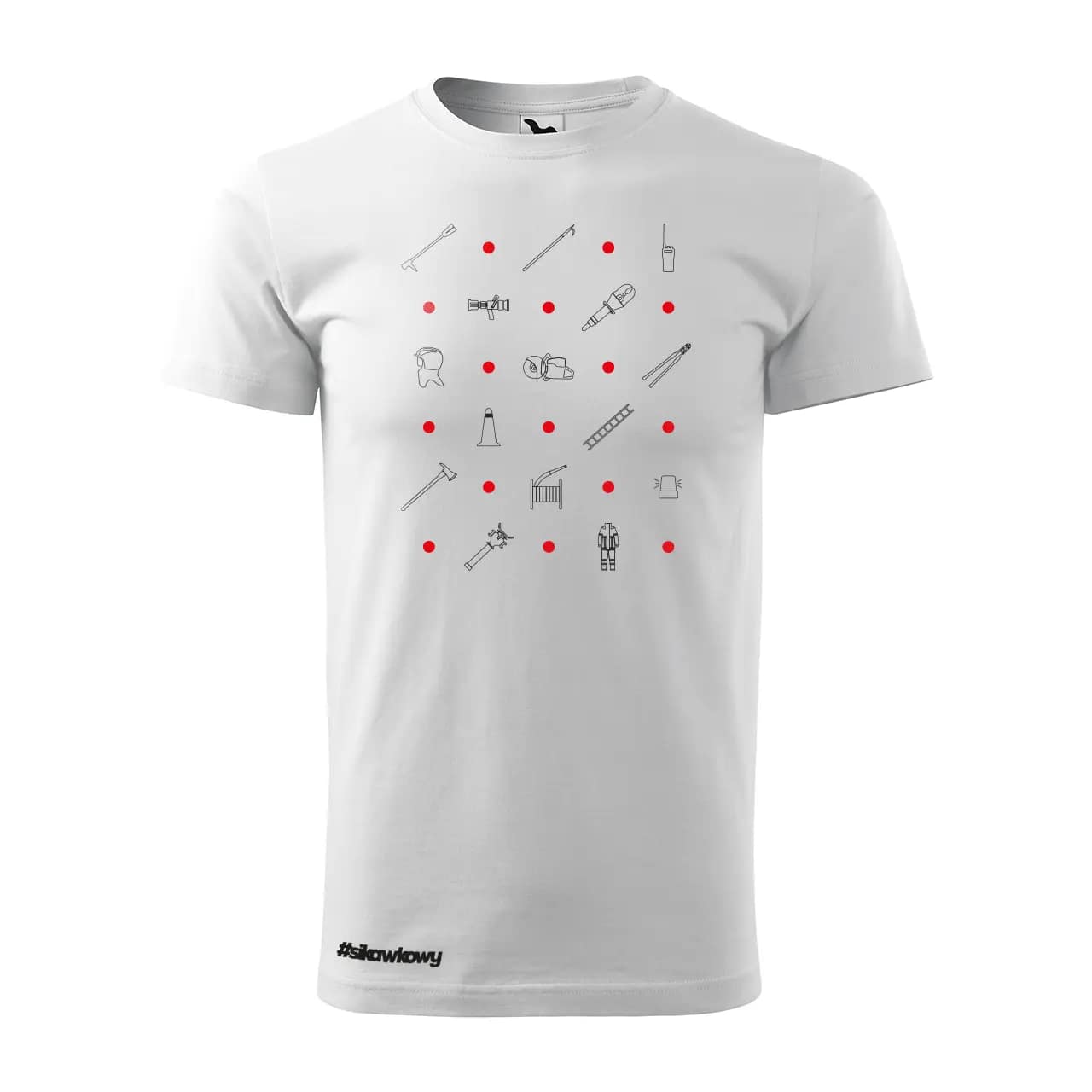 Koszulka z motywem atrybutów strażaka