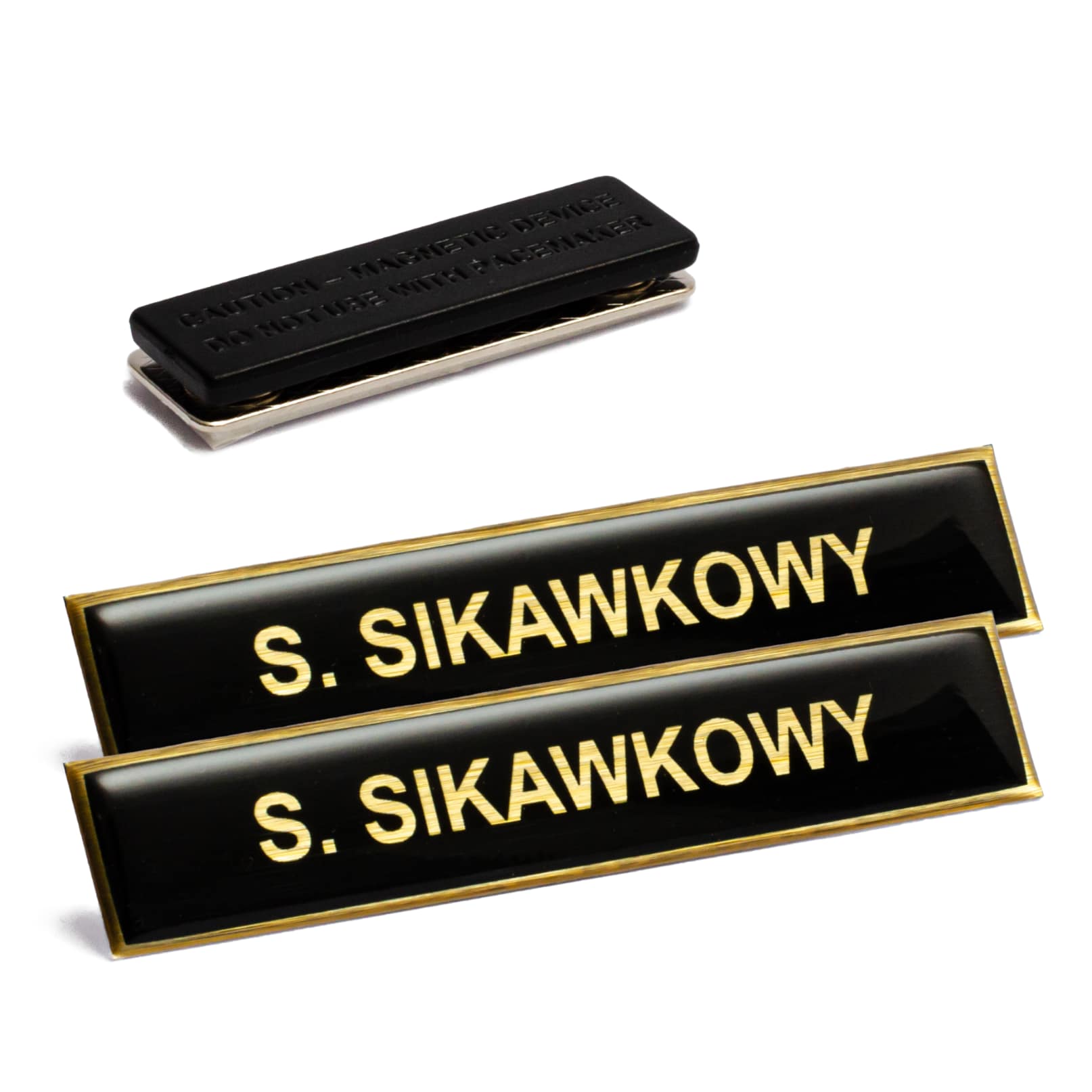 Polimerowy identyfikator imienny imiennik PSP na magnes ZESTAW 2 SZT.