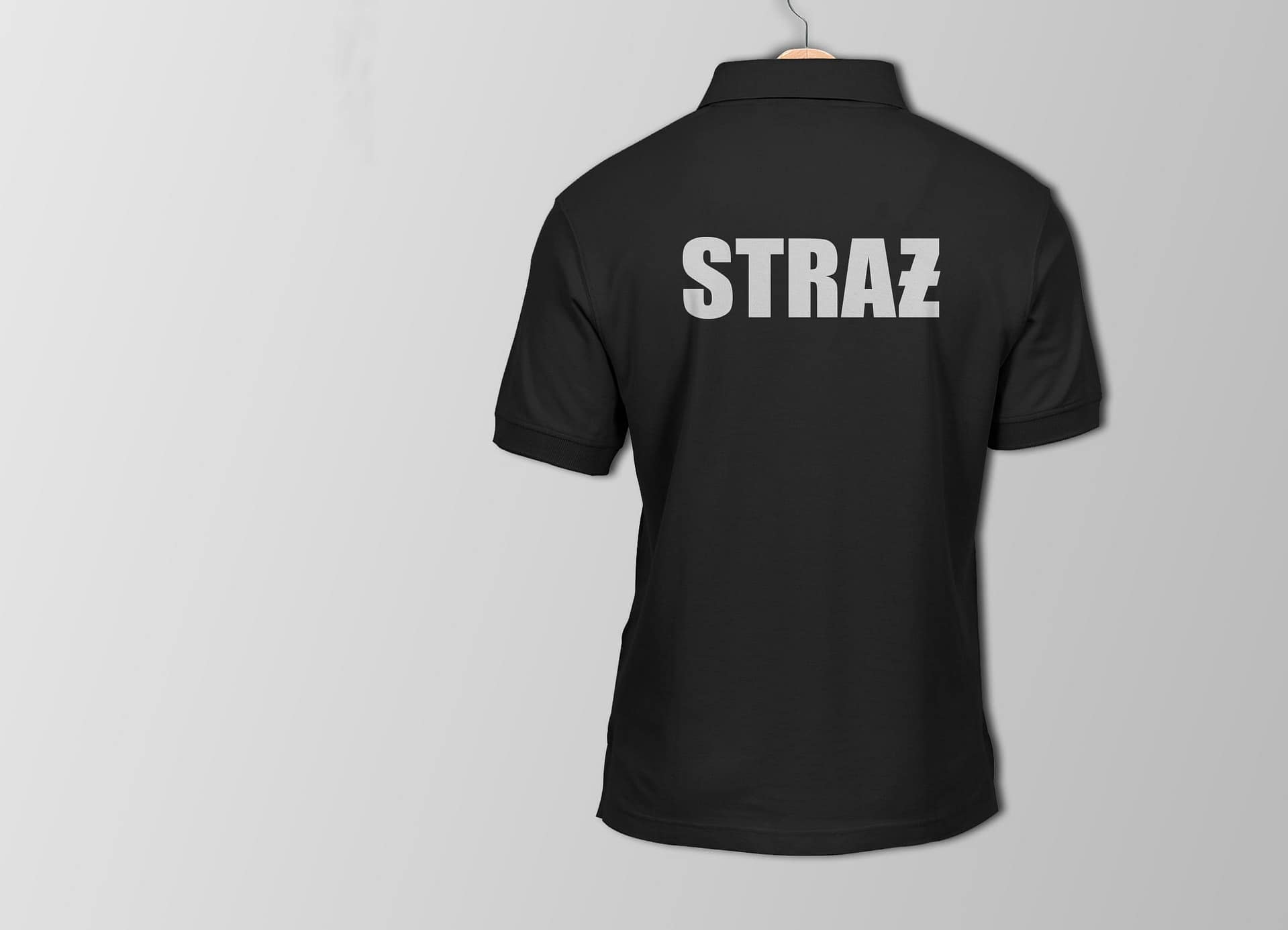 Koszulka Polo z białym napisem STRAŻ