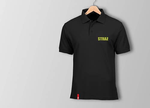 Koszulka Polo z odblaskowym napisem STRAŻ