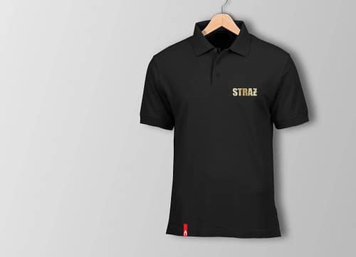 Koszulka Polo ze złotym napisem STRAŻ