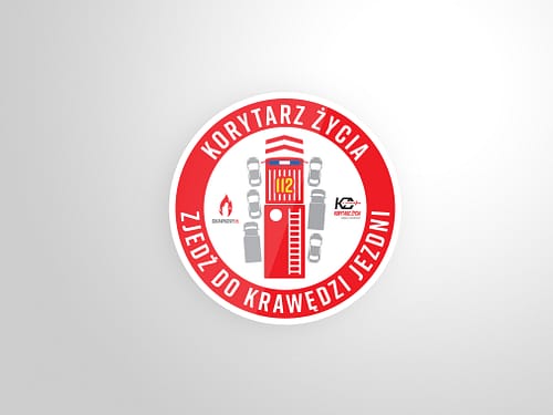 Naklejka „Korytarz życia” na samochód 13x13cm