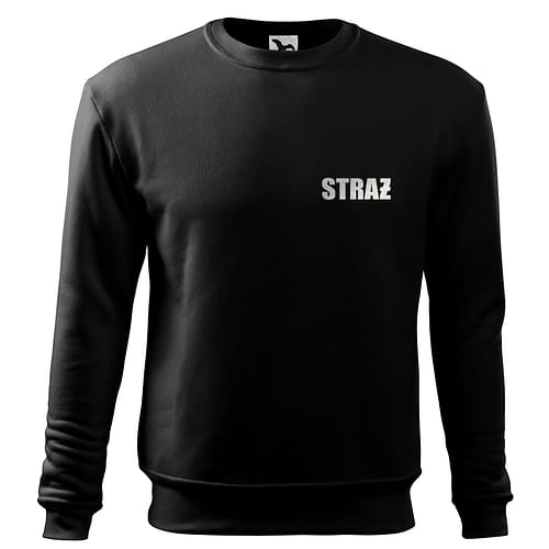 Bluza strażacka czarna z srebrnym napisem STRAŻ, bluza STRAŻ OSP PSP