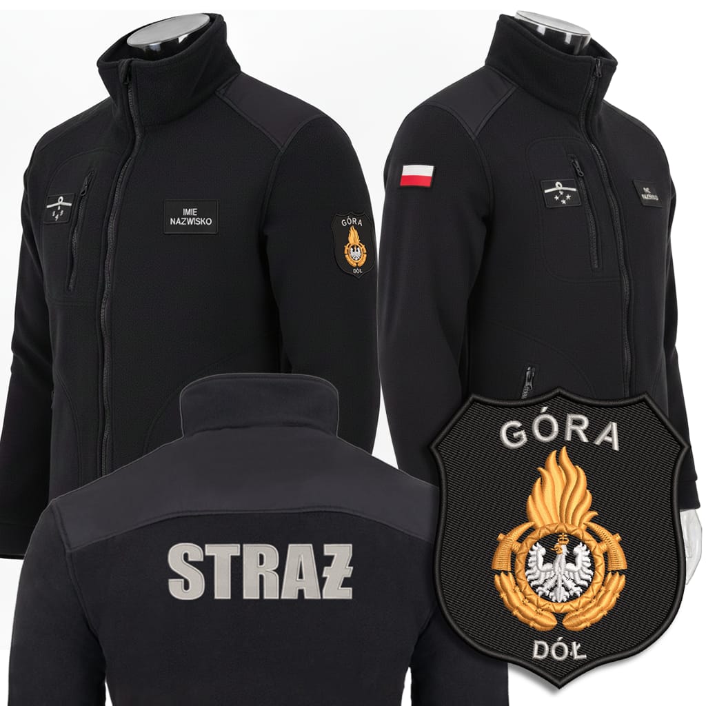 POLAR BLUZA STRAŻ HAFT PSP OSP JRG STRAŻACKI CZARNY PERSONALIZOWANY