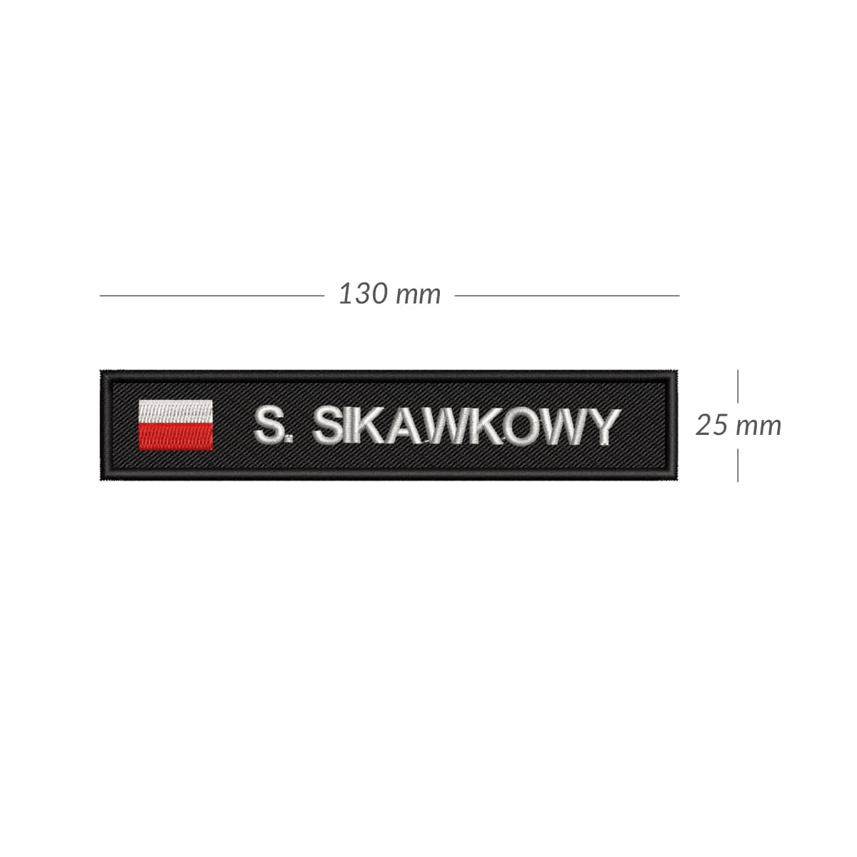 Imiennik Policyjny z FLAGĄ Nazwisko POLICJA identyfikator HAFTOWANY CZARNY x4 SZT.