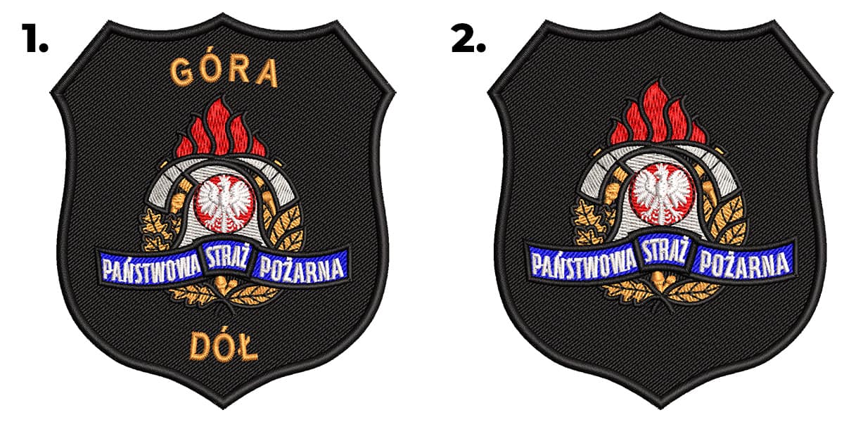 wzor-psp-1i2 Naszywka PSP emblemat logo haftowany Państwowa Straż Pożarna