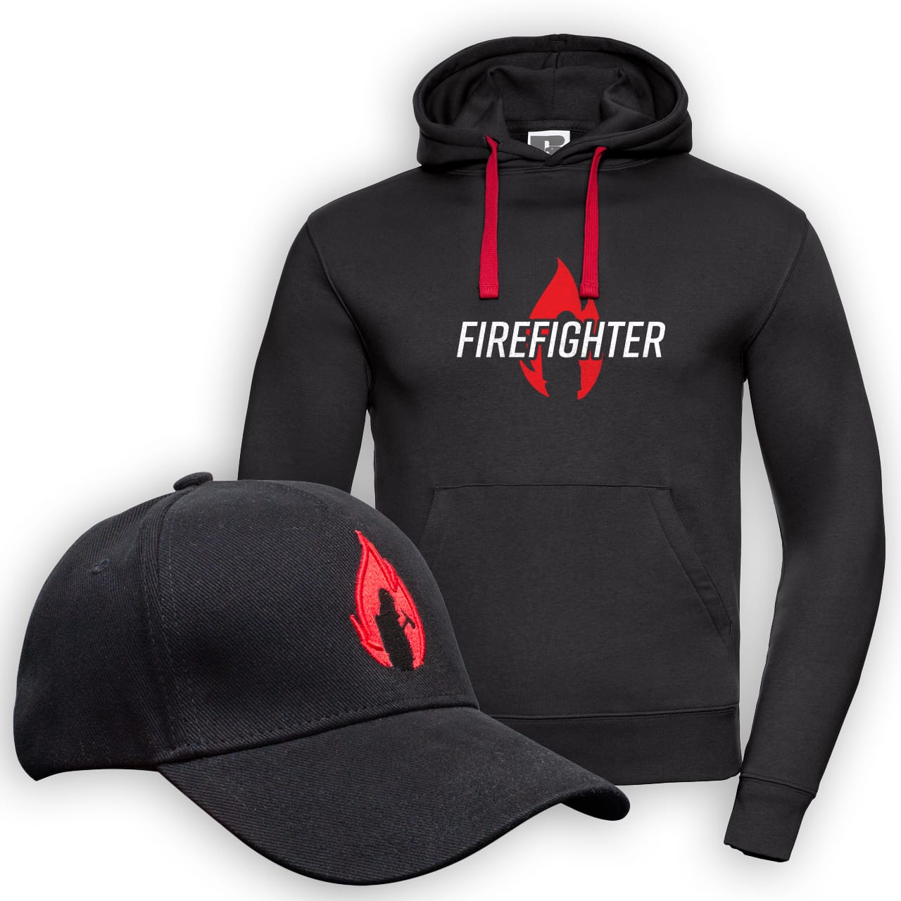 Zestaw bluza strażacka z kapturem FIREFIGHTER z czapką