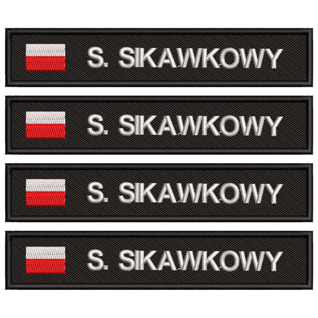 Imiennik Policyjny z FLAGĄ Nazwisko POLICJA identyfikator HAFTOWANY CZARNY x4 SZT.