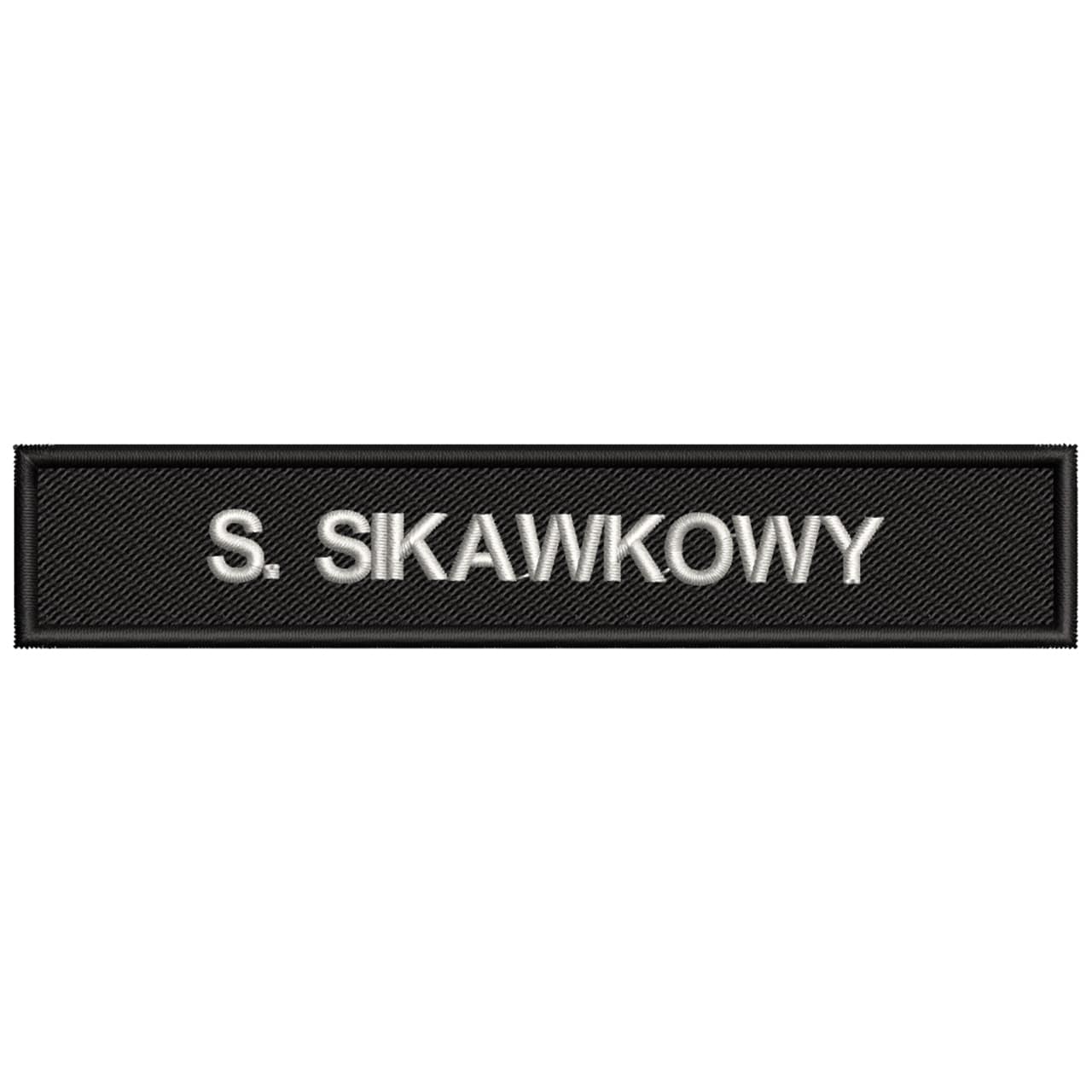 Imiennik Policyjny Nazwisko POLICJA identyfikator HAFTOWANY CZARNY