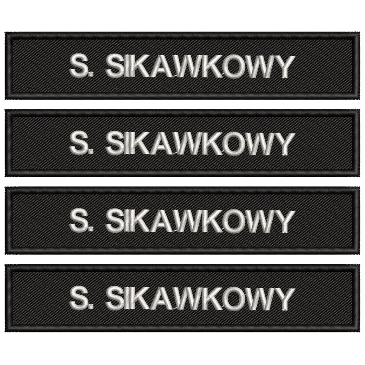 Imiennik Policyjny Nazwisko POLICJA identyfikator HAFTOWANY CZARNY x4 SZT.