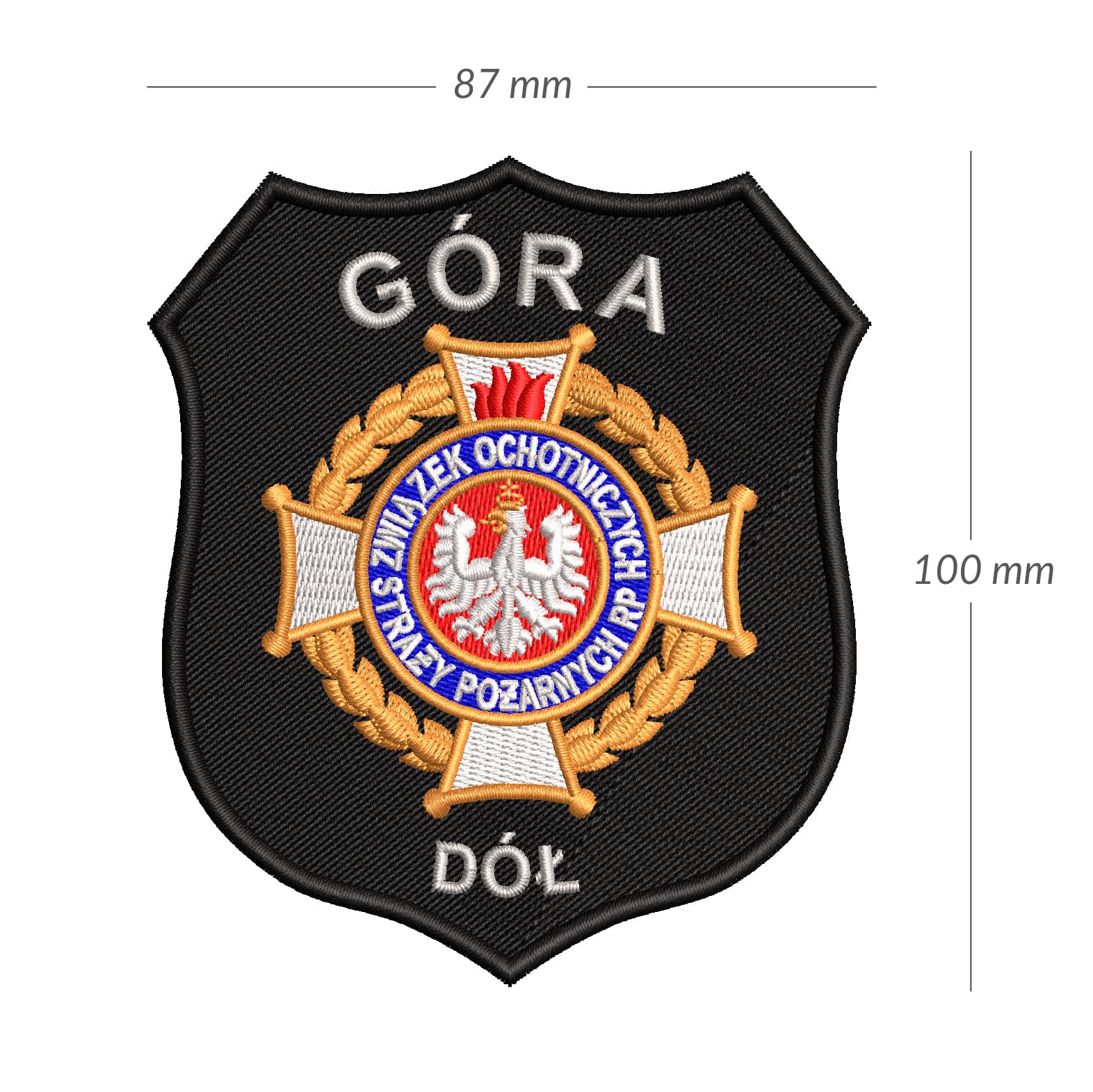 Obszar roboczy 1-100 Naszywka emblemat znak ZOSP RP