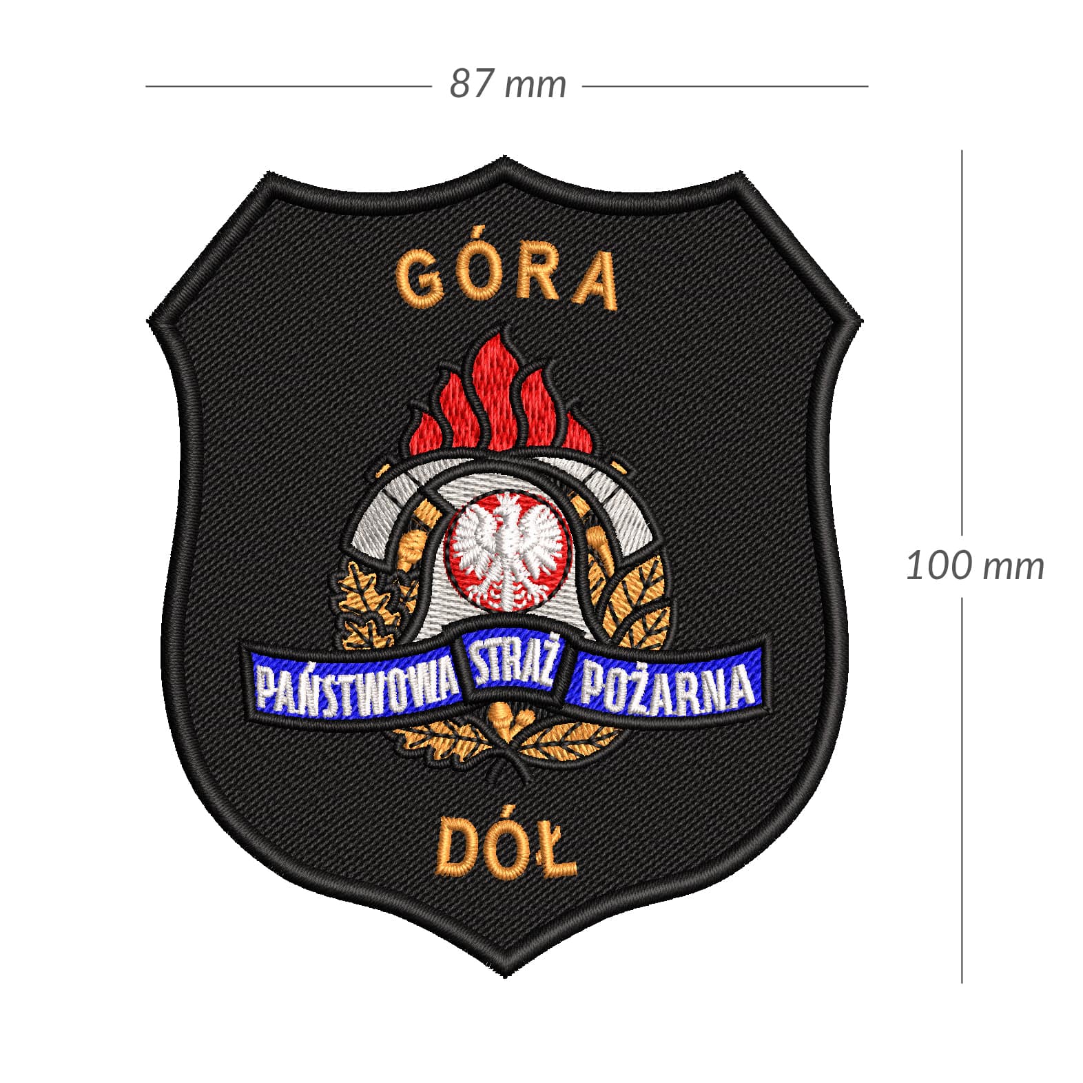 Obszar roboczy 1 kopia 4-100 Naszywka PSP emblemat logo haftowany Państwowa Straż Pożarna