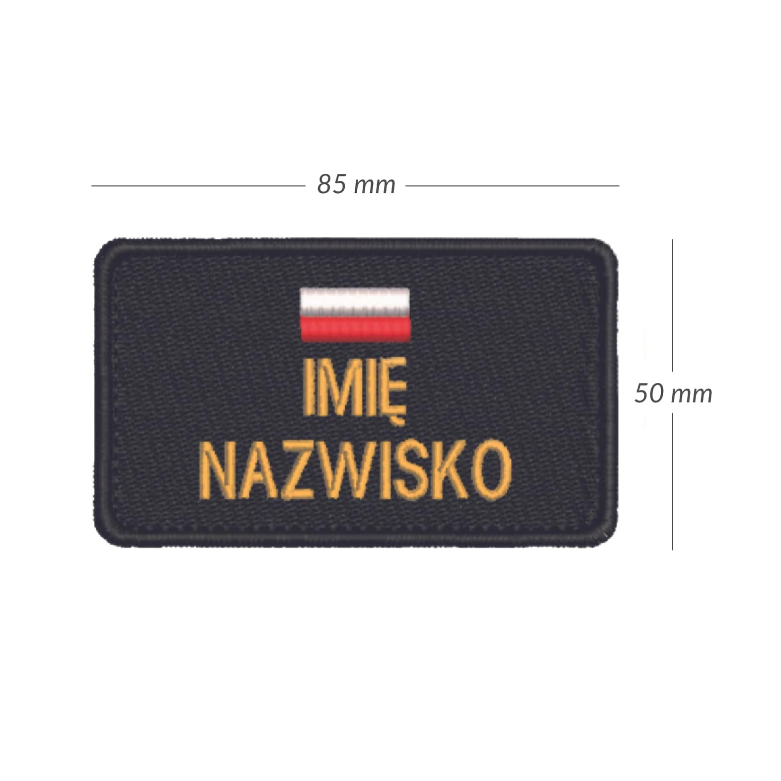 Naszywka PSP imiennik z flagą czarny haftowany Państwowa Straż Pożarna