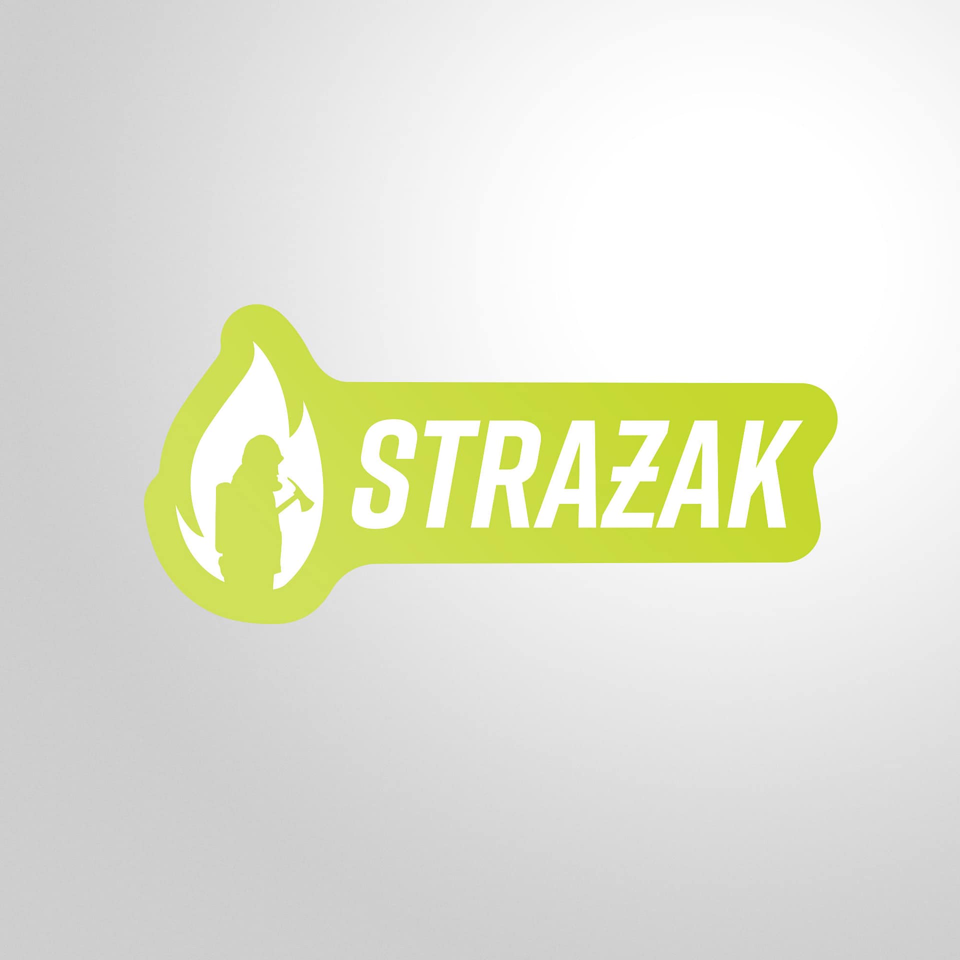 Naklejka fluorescencyjna z białym lub czerwonym napisem STRAŻAK