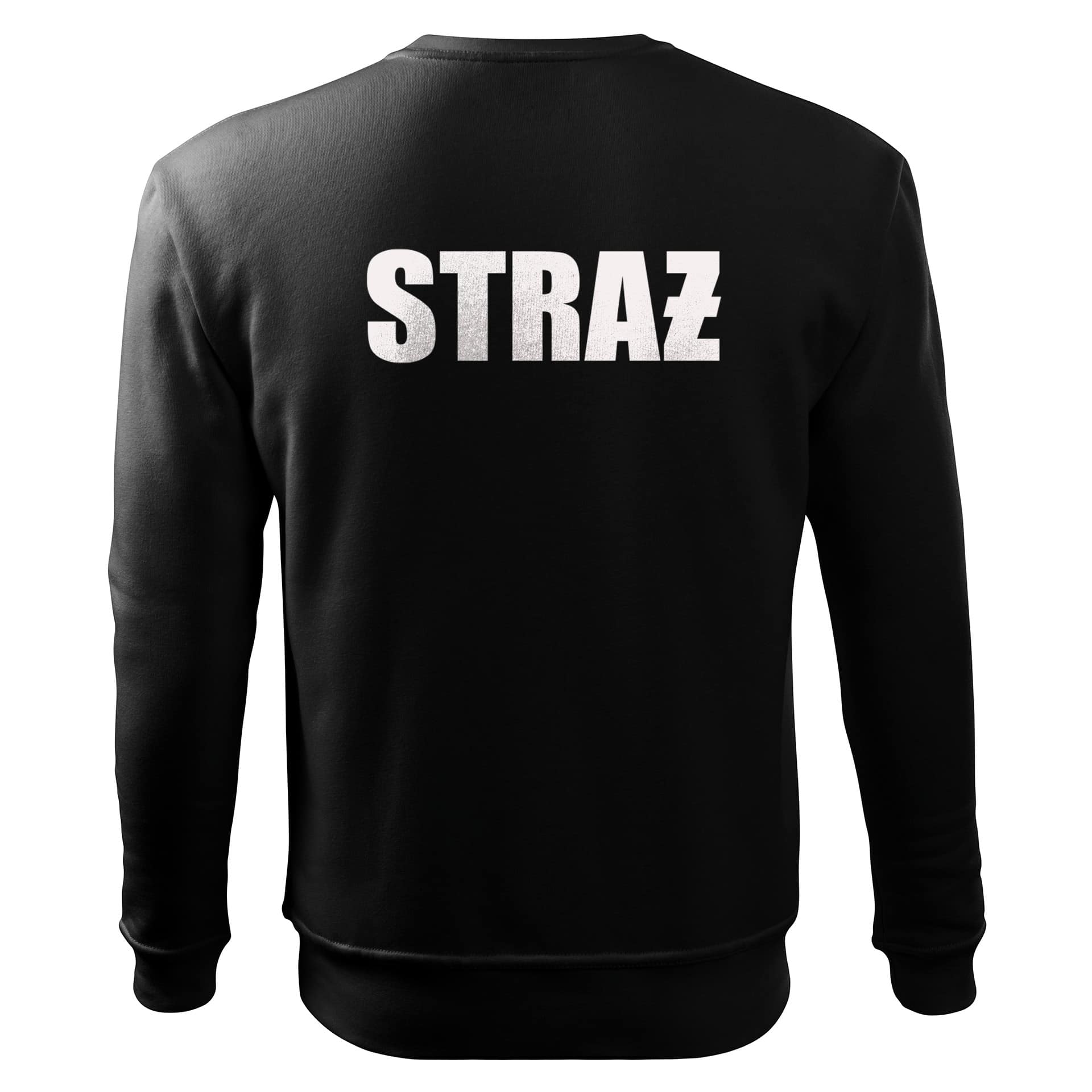 Bluza strażacka czarna z białym napisem STRAŻ, bluza STRAŻ OSP PSP
