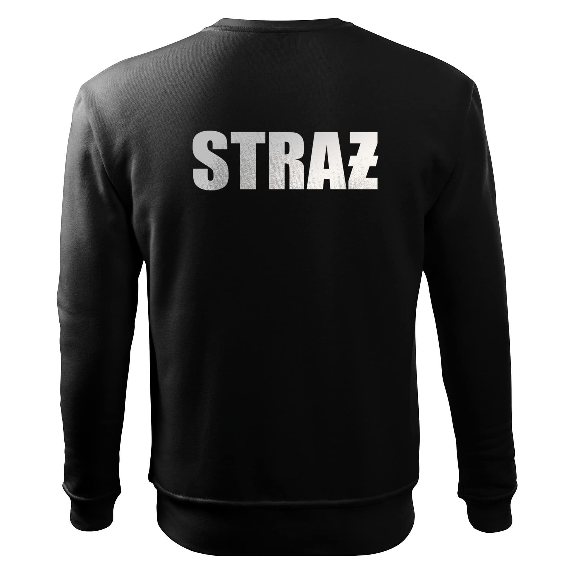 Bluza strażacka czarna z srebrnym napisem STRAŻ, bluza STRAŻ OSP PSP