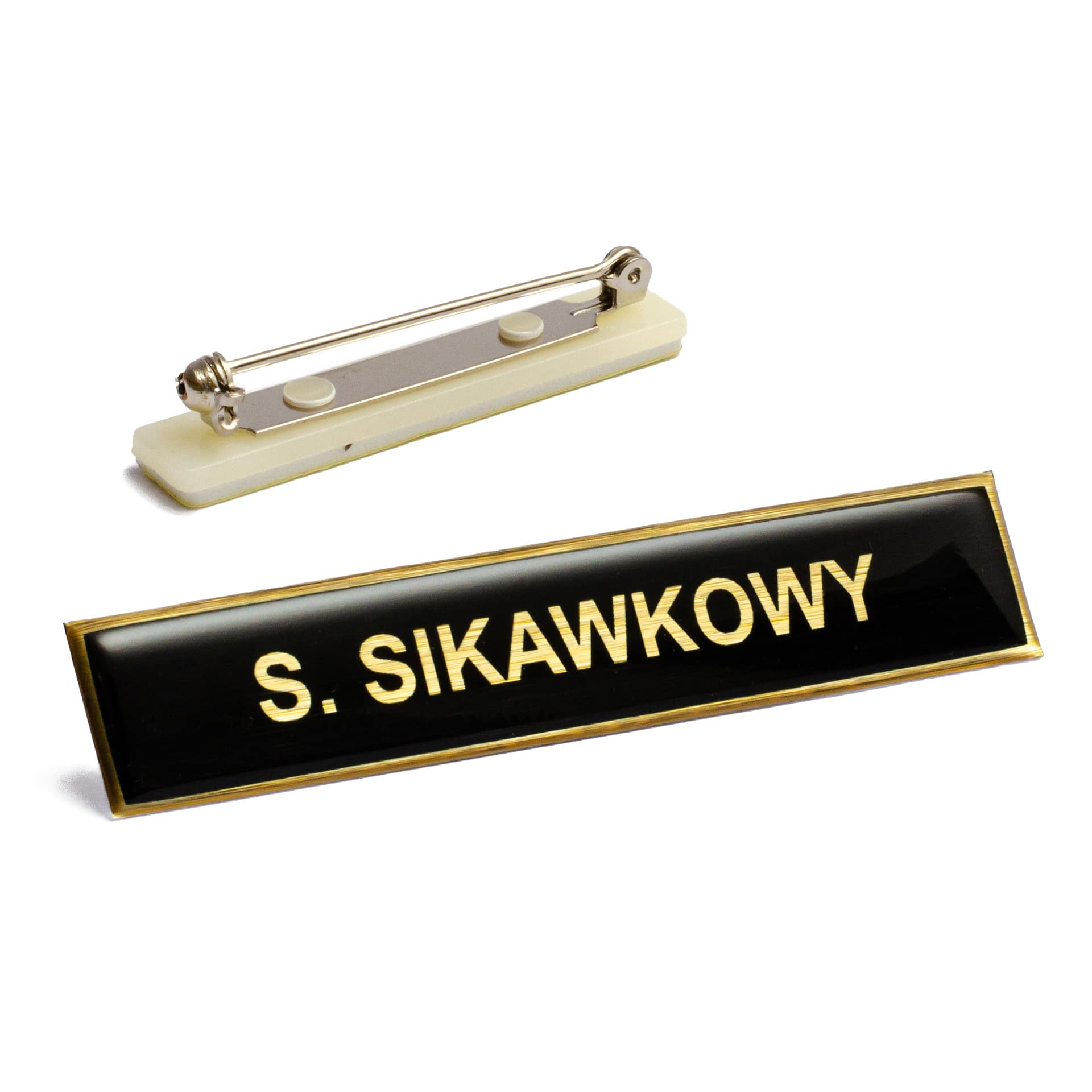 Polimerowy identyfikator imienny PSP na agrafkę