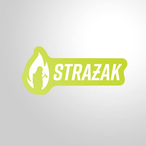 Naklejka fluorescencyjna z białym lub czerwonym napisem STRAŻAK