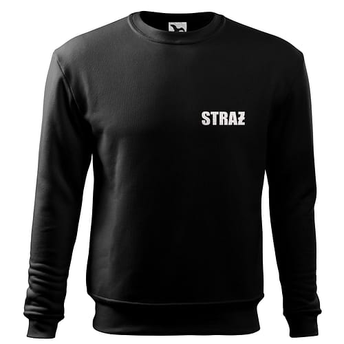 Bluza strażacka czarna z białym napisem STRAŻ, bluza STRAŻ OSP PSP