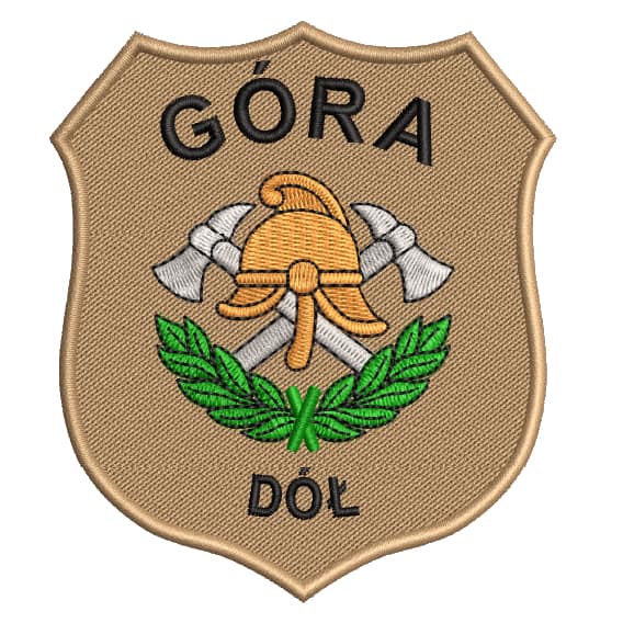 Naszywka OSP toporki emblemat haftowany PIASKOWA