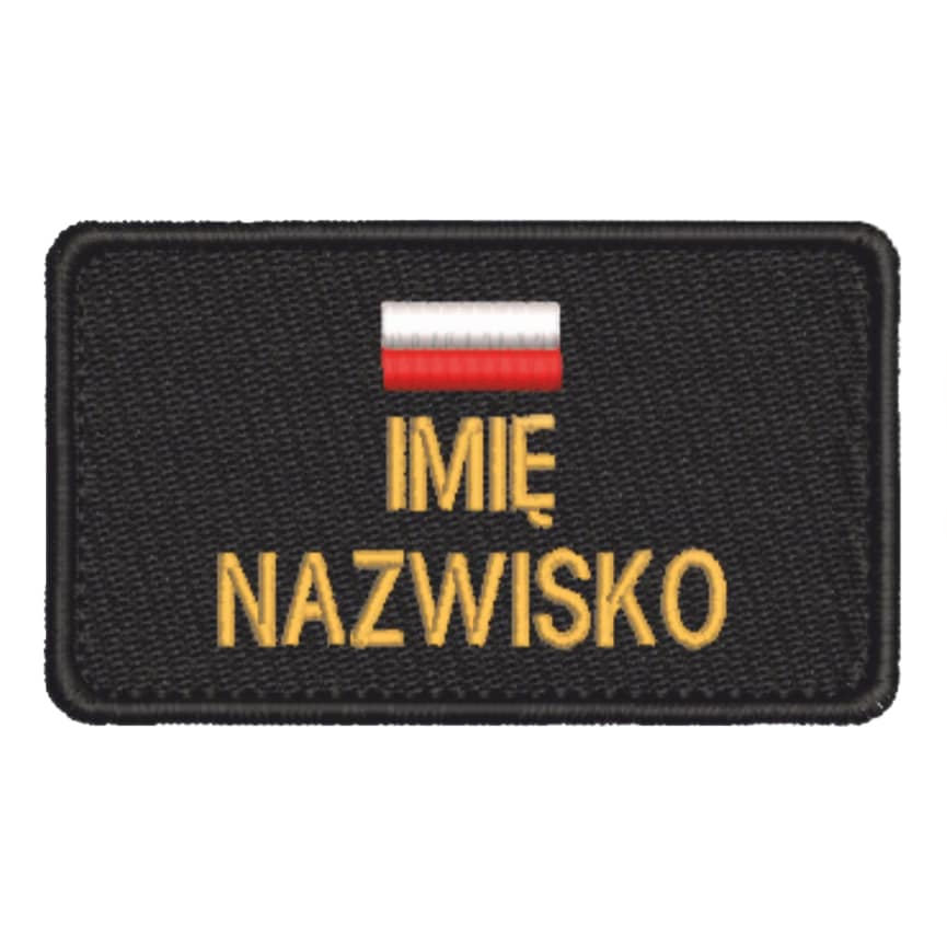Naszywka PSP imiennik z flagą czarny haftowany Państwowa Straż Pożarna