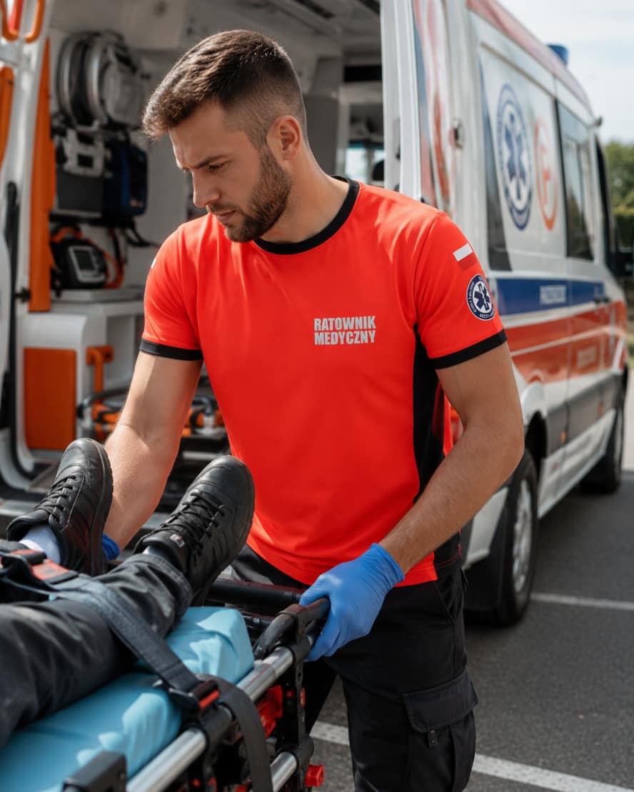 KOSZULKA RATOWNIK MEDYCZNY FLUO T-SHIRT PAŃSTWOWE RATOWNICTWO MEDYCZNE